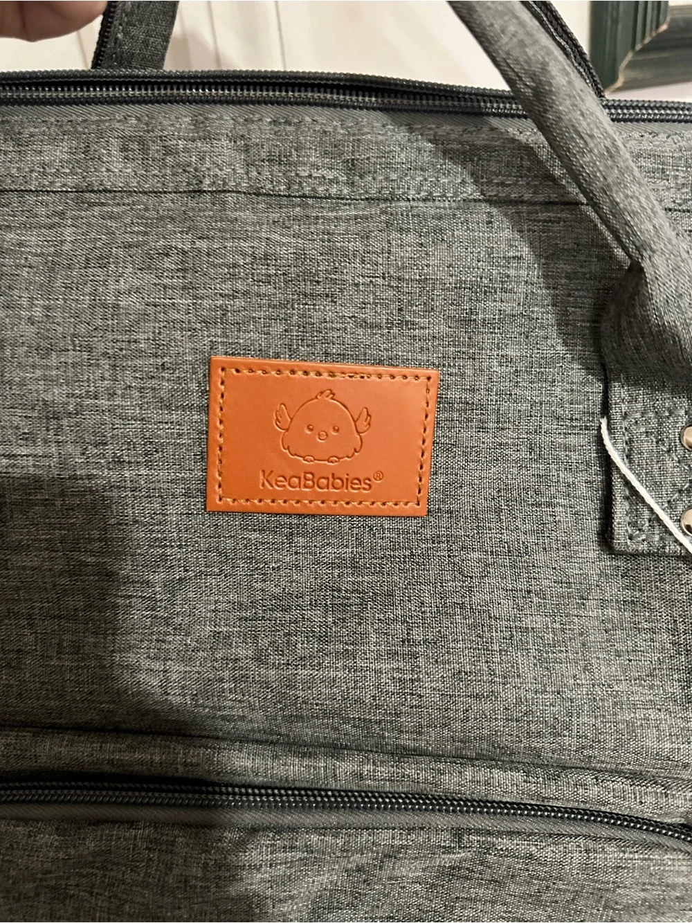 KeaBabies Gray Diaper Bag with Changing Pad